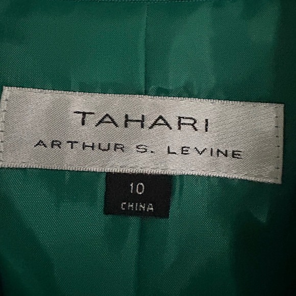 Tahari Linen Blend Blazer Kelly Green Tailored Career Jacket Women 10 - Picture 5 of 9